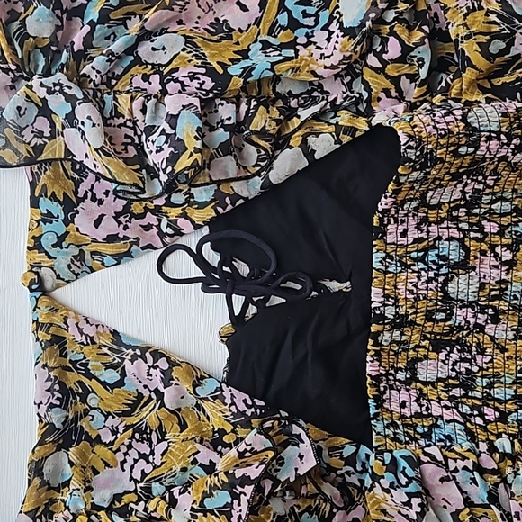 Free People Floral Mabel Ruffle Balloon Sleeve Top M Like New - Picture 8 of 11